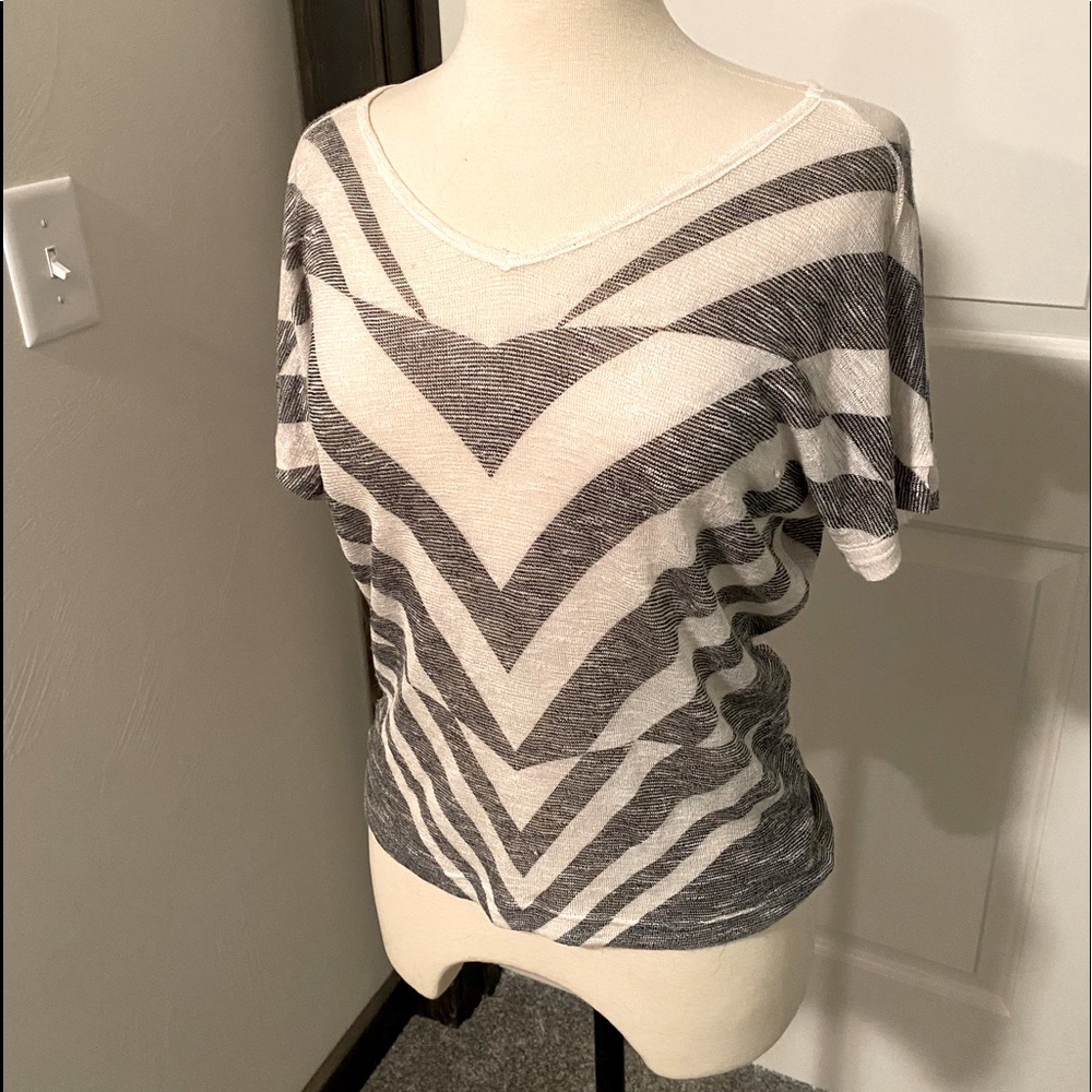 Comfy, sheer top. Easily switch from casual to dressy with pants pairing.